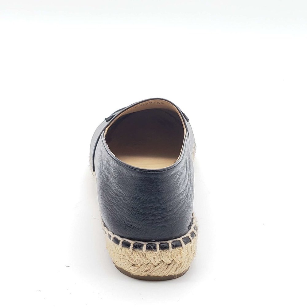 100% Authentic Chanel CC Lambskin Black Espadrille Shoes - Picture 9 of 13